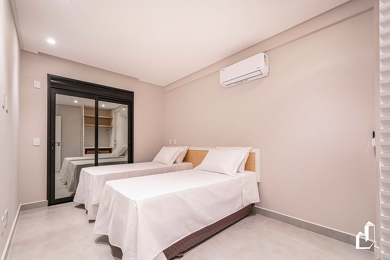 Apartamento aconchegante para 5 pessoas com vista para o mar