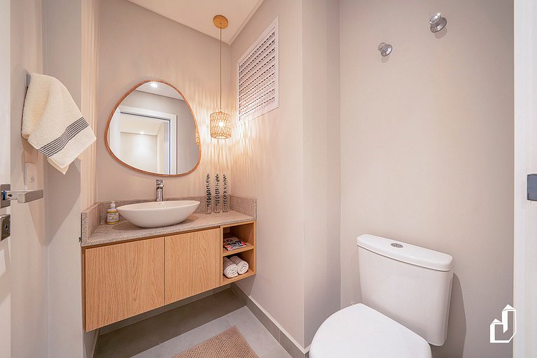 Apartamento aconchegante para 5 pessoas com vista para o mar