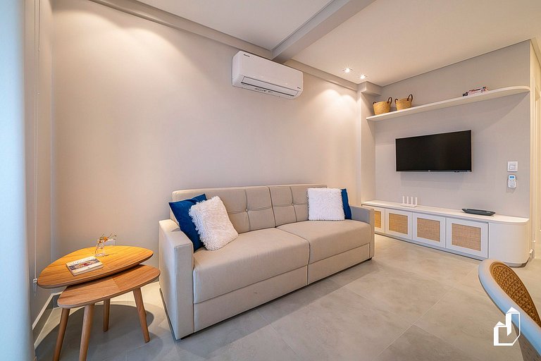 Apartamento aconchegante para 5 pessoas com vista para o mar