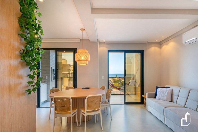 Apartamento aconchegante para 5 pessoas com vista para o mar