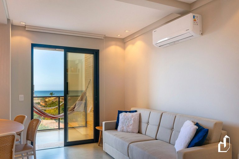 Apartamento aconchegante para 5 pessoas com vista para o mar