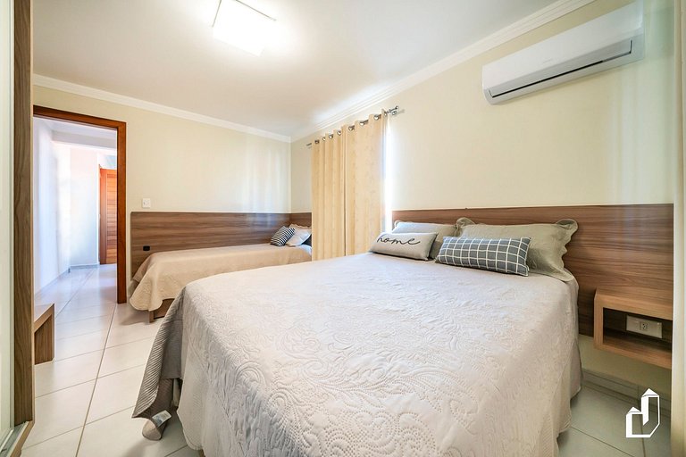 Acomodação para 4 | Apto 1 quarto | Canto Grande | 70m praia