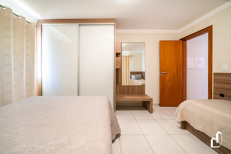 Acomodação para 4 | Apto 1 quarto | Canto Grande | 70m praia