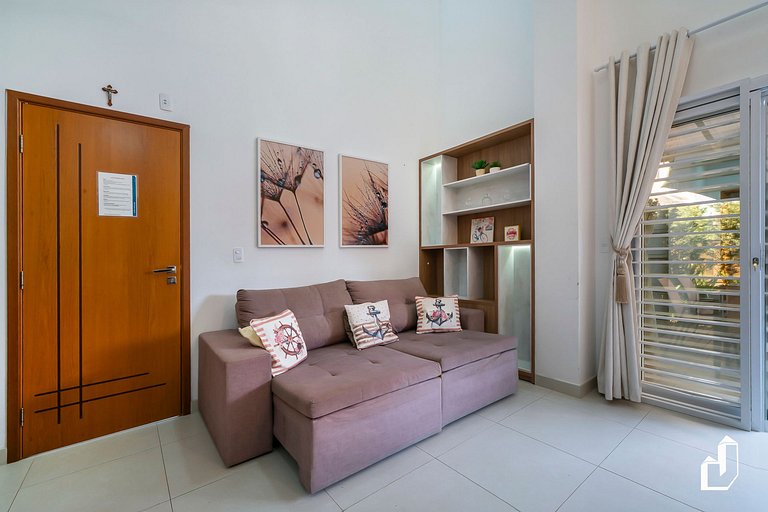 Lindo apartamento garden para 06 pessoas em Mariscal