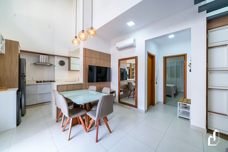 Lindo apartamento garden para 06 pessoas em Mariscal