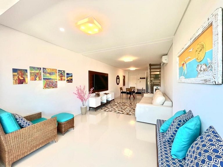 Acomodação para 9 | Cobertura 3 Quartos | Vista Mar